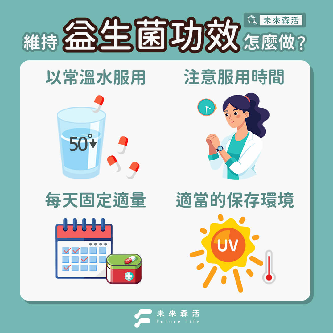 維持益生菌的功效方式